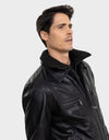 Missioni Men's Classic Leather Fall Jacket | Black